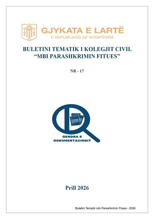 Buletini Tematik nr.17 i Kolegjit Civil "Mbi Parashkrimin Fitues"